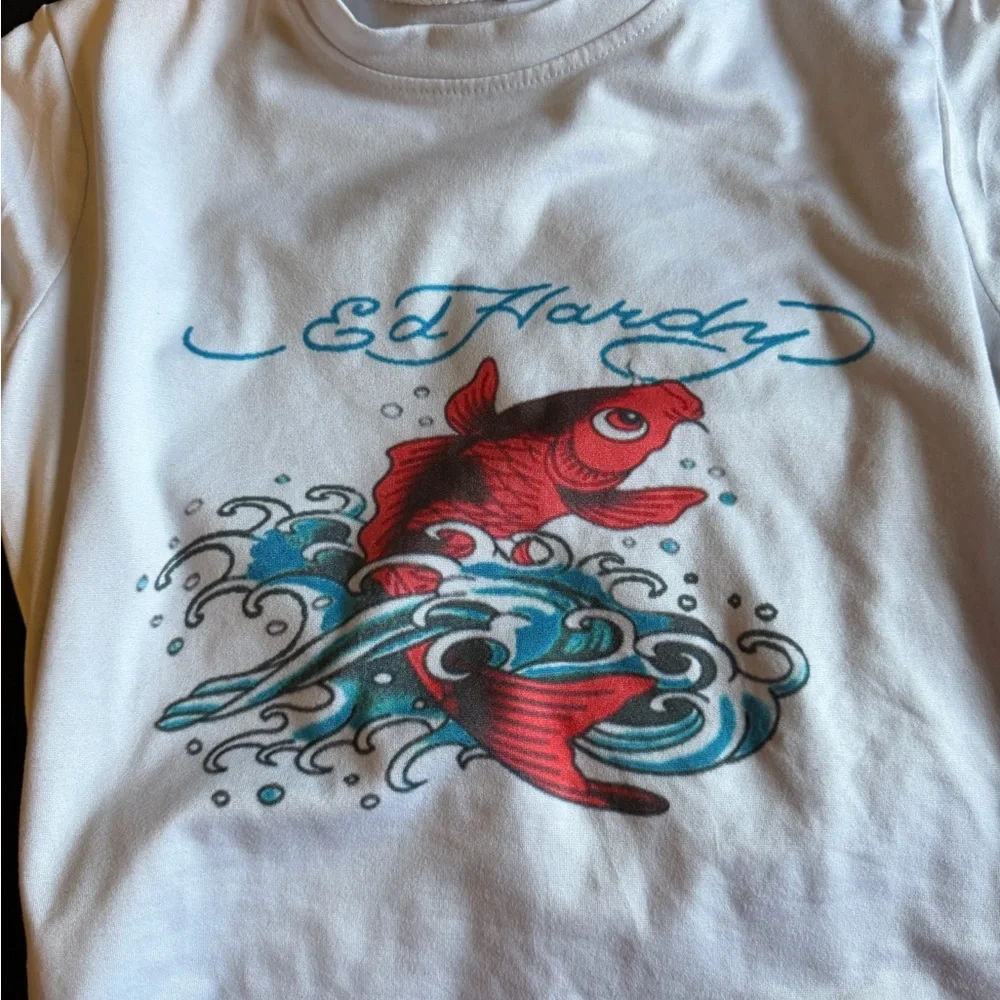 Ed Hardy Short Sleeve Graphic Tee - Pastel Lilac - Picture 8 of 9